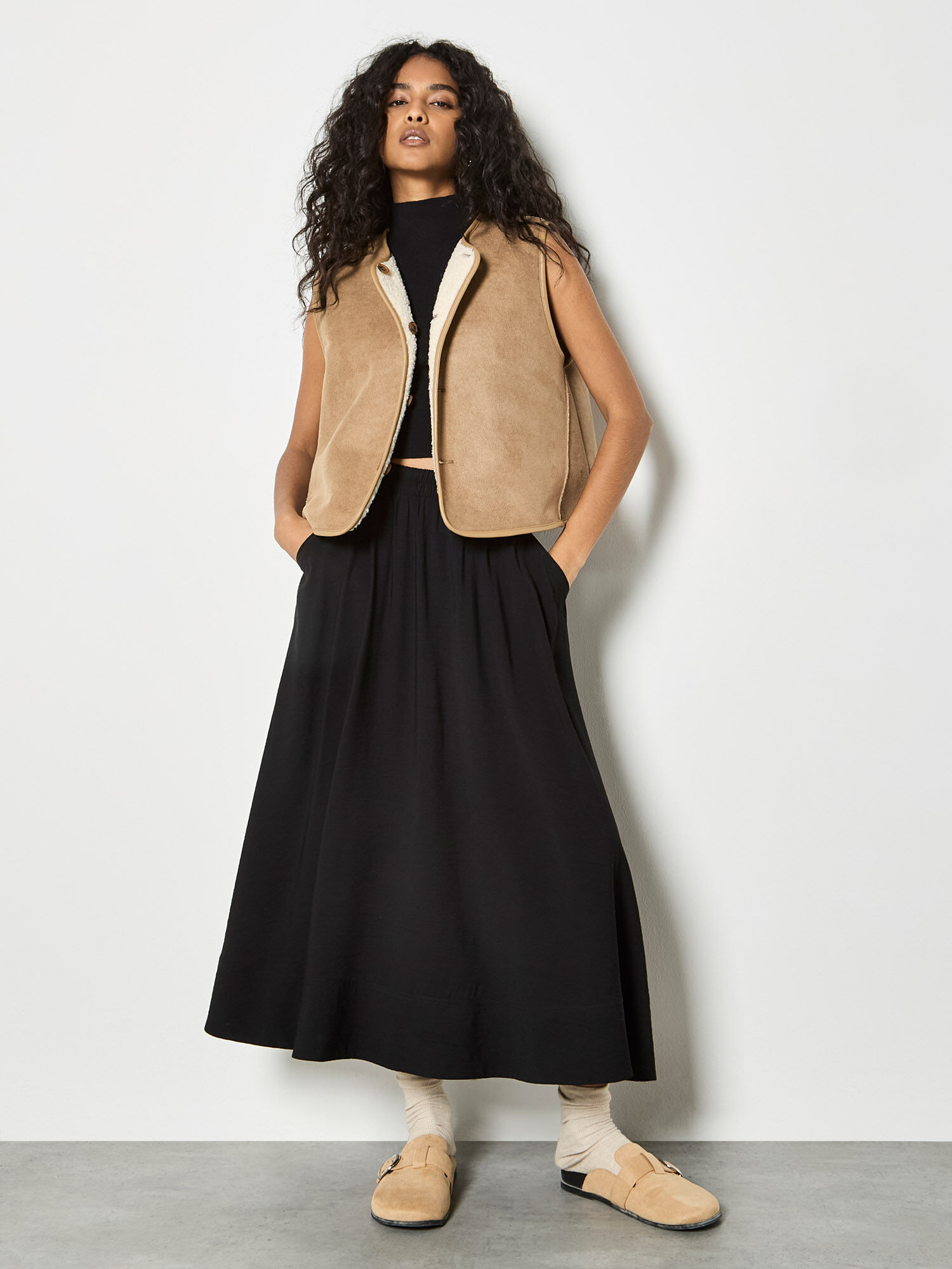 A-Line Midaxi Skirt | Apricot Clothing
