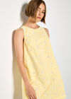 Floral Embroidered Shift Mini Dress, Yellow, large