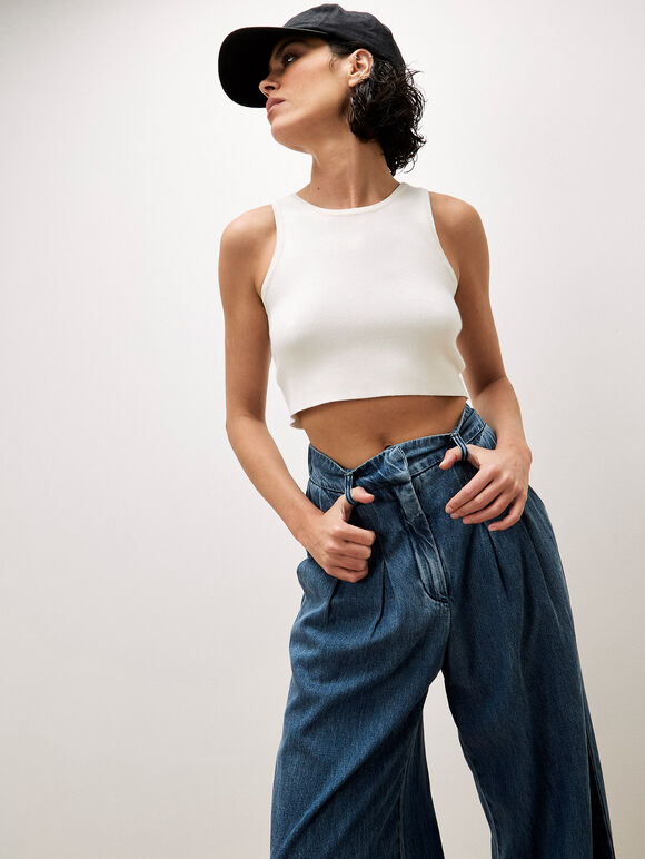 Gabi Wide Leg Jeans, Blue, large