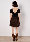 Leopard Print Jersey Mini Dress, Brown, large