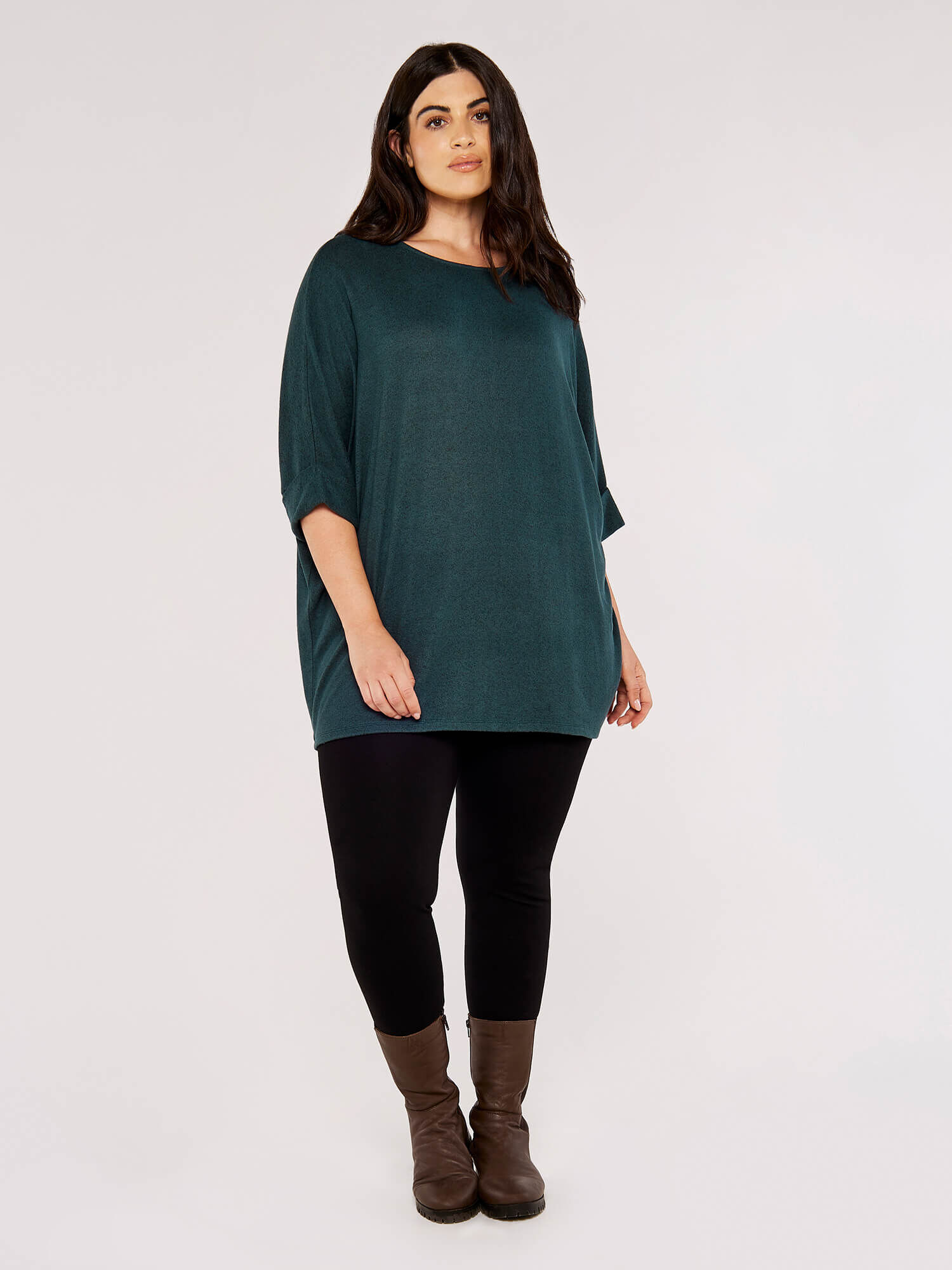 Curve Batwing Top Apricot Clothing