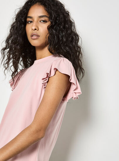 Jersey Knit Ruffle T-Shirt