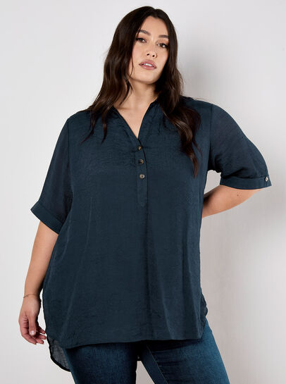 Slub Shimmer Relaxed Blouse