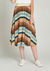 Orange Metallic Midi Skirt, Rust, large