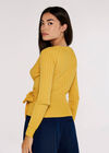 Rib Knit Wrap Top, Mustard, large