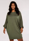Curve Cocoon Mini Dress, Khaki, large