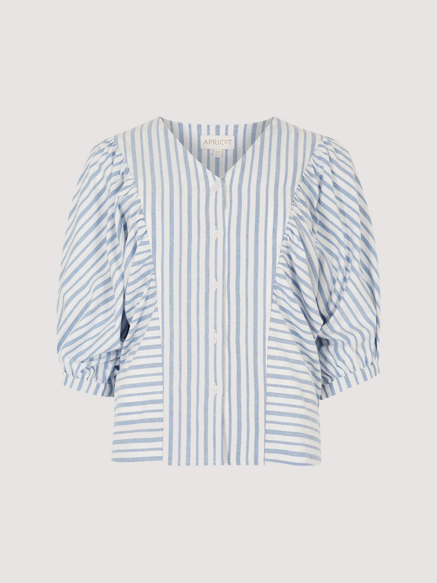 【HYKE】STRIPED BALLOON SLEEVE BLOUSE サイズ1 HYKE STRIPED BALLOON SLEEVE BLOUSE