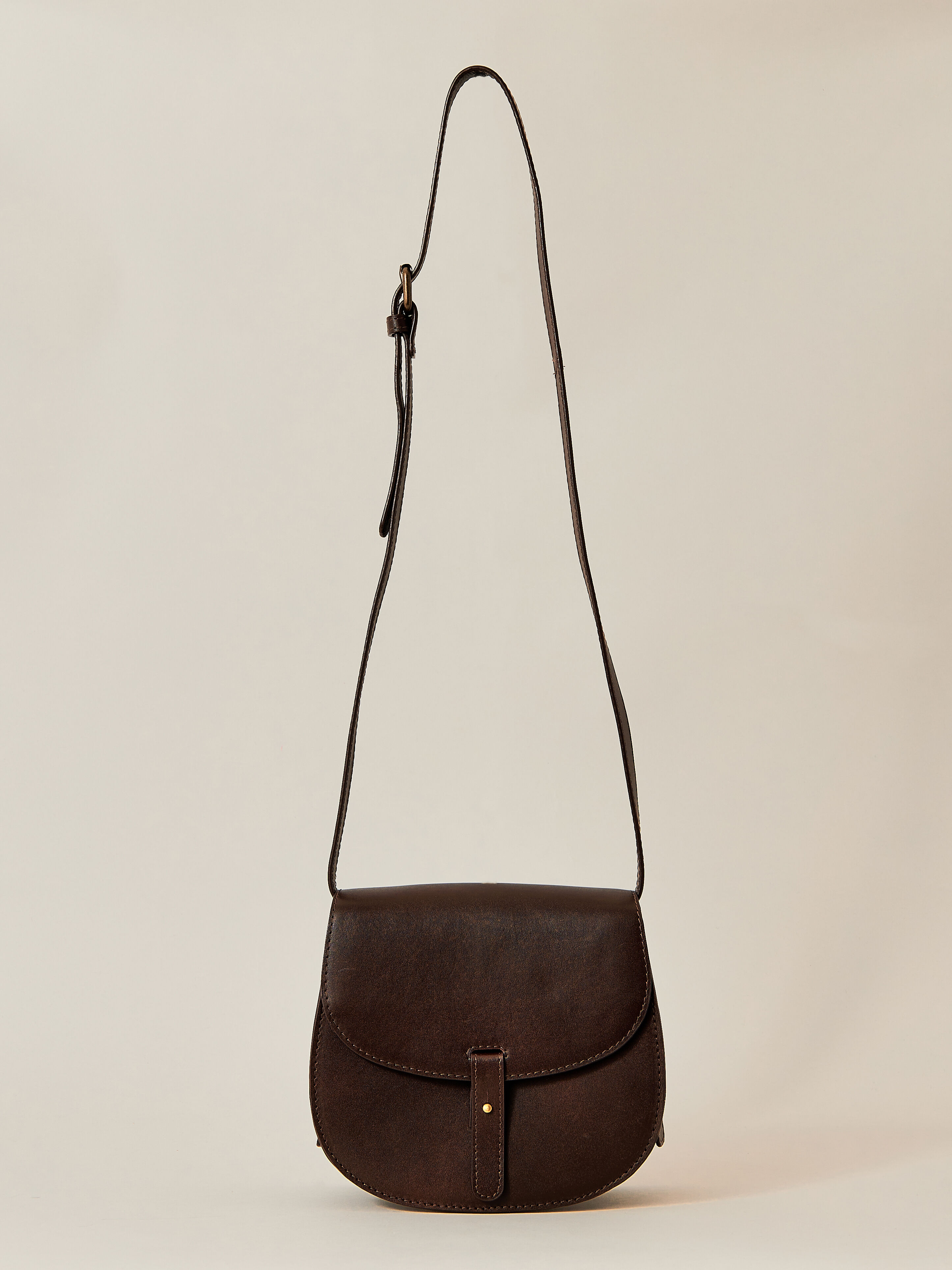 Leather Flap Crossbody Bag Apricot Clothing