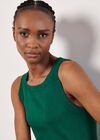 Knitted Shift Mini Dress, Green, large