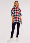 Chequered Side Button Top, Red, large
