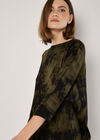 Tie Dye Knit Mini Dress, Khaki, large