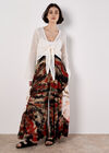Tie-Dye Textured Palazzo Trousers, Khaki, large