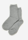 Soft And Fuzzy Plain Socks, Grey, large