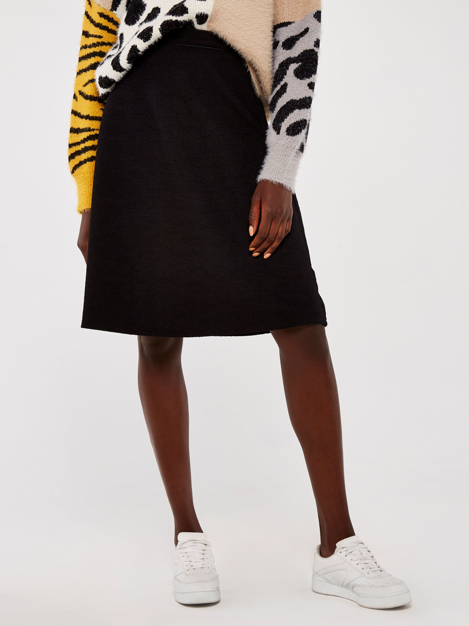 Black a line midi skirt uk cheap