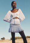 Smocked Crop Top, White, large