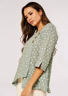 Irregular Spot Asymmetric Wrap Top, Mint, large