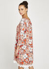 Retro Daisy Crochet Bardot Dress, Orange, large