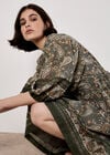 Paisley Print Mini Dress, Khaki, large