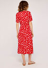Falling Leaves Wrap Dress, Red, large