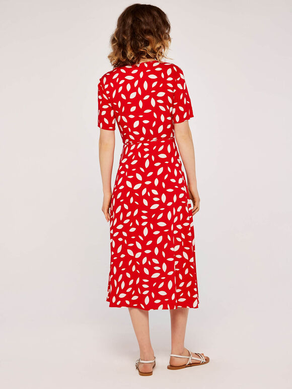 Falling Leaves Wrap Dress, Red, large