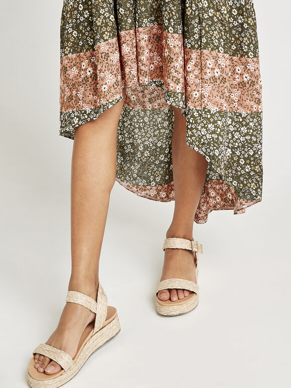 Mix And Match Ditsy Print Skirt, Khaki, large