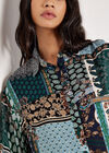 Patchwork Paisley Boxy Shirt, Navy, large