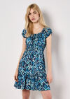 Colourful Ikat Milkmaid Mini Dress, Navy, large