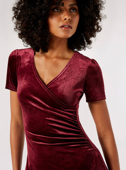 Velvet Ruched Bodycon Mini Dress