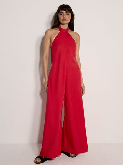 Halter Neck Wide-Leg Jumpsuit