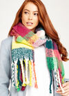 Multi Plaid Chunky Scarf, Assorted, large