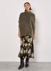 Chevron Knit Oversized Jumper, Khaki, large