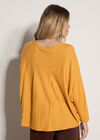 Honeycomb Knit Oversized Top, Mustard, large