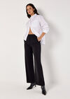 Tailored Straight-Leg Trousers, Black, large