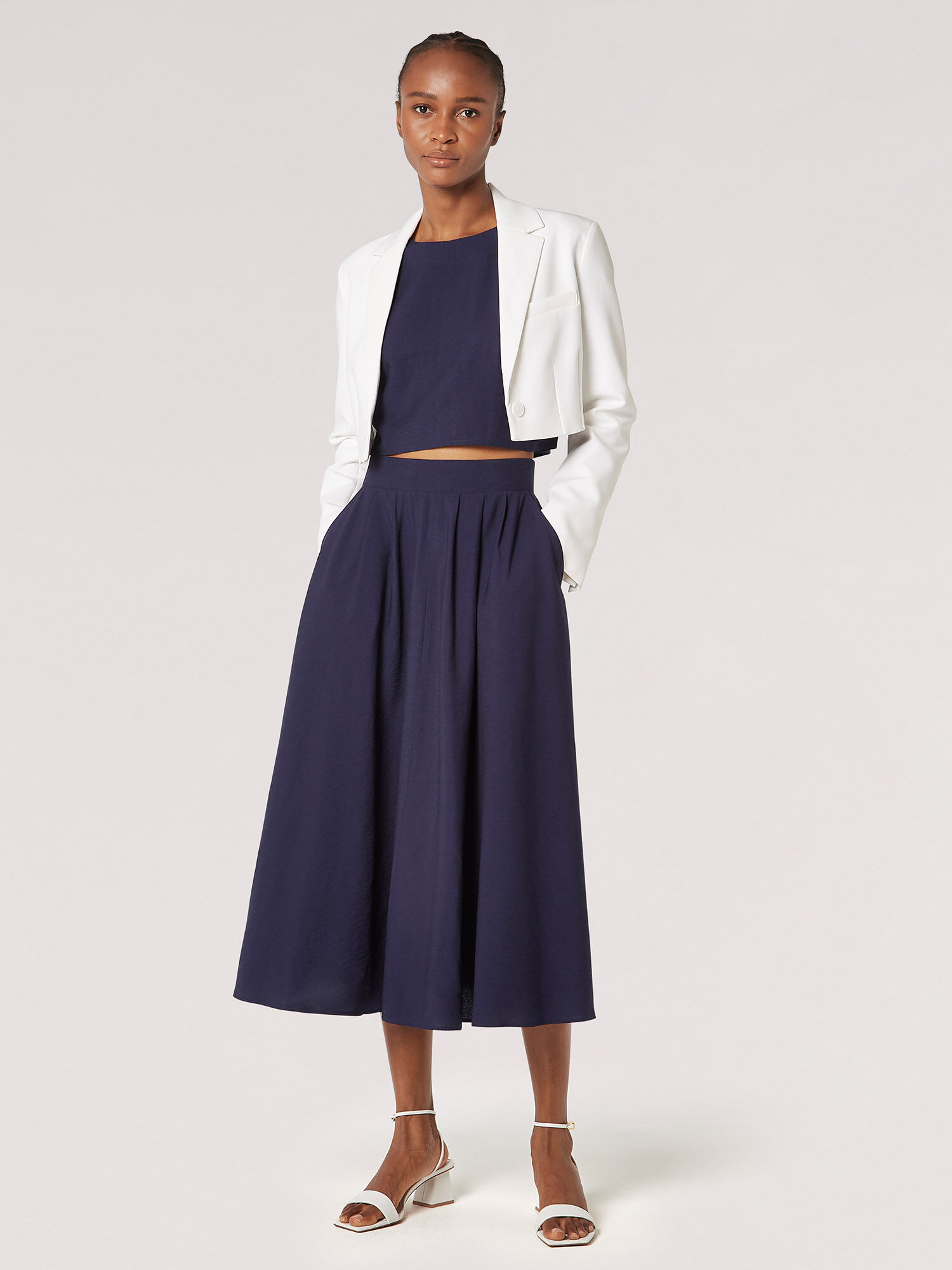 Cropped Slim Fit Blazer Apricot Clothing