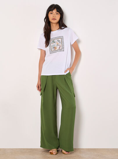 Tropical Placement Print T-Shirt