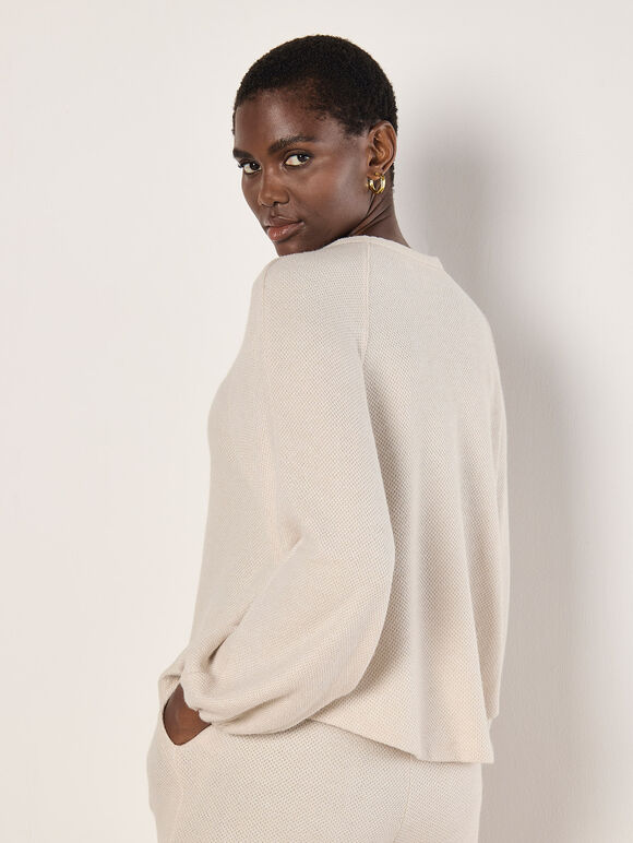 Soft Textured Top, Stone, large