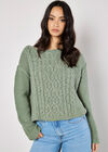 Cable Knit Jumper, Mint, large