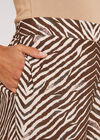 Zebra Palazzo Trousers, Brown, large