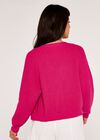 Chunky Knit Cardigan, Fuchsia, large