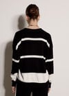 Monochrome Stripe Oversized Cardigan, Black, large