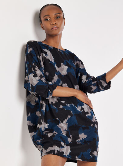 Paint Splash Jersey Knit Mini Dress