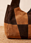 Suede Patchwork Hobo Bag, Assorted, large