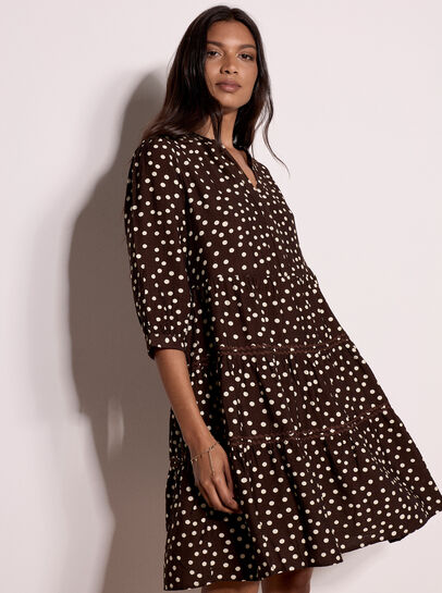 Polka Dot Tiered Mini Dress