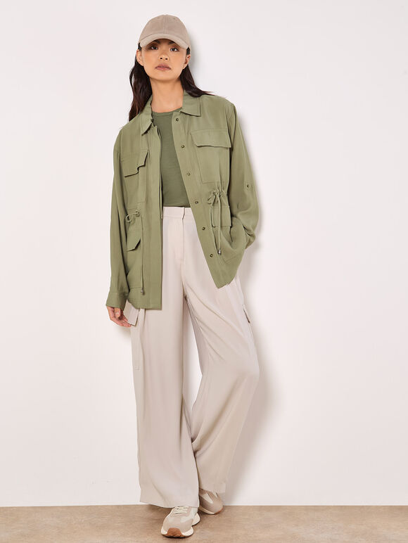 Cargo Pocket Lightweight Jacket, Khaki, large