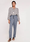 High Waist Trousers, Blue, large