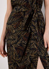 Batik Leaf Wrap Midi Skirt, Black, large