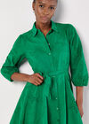 Tropical Embroidered Shirt Mini Dress, Green, large