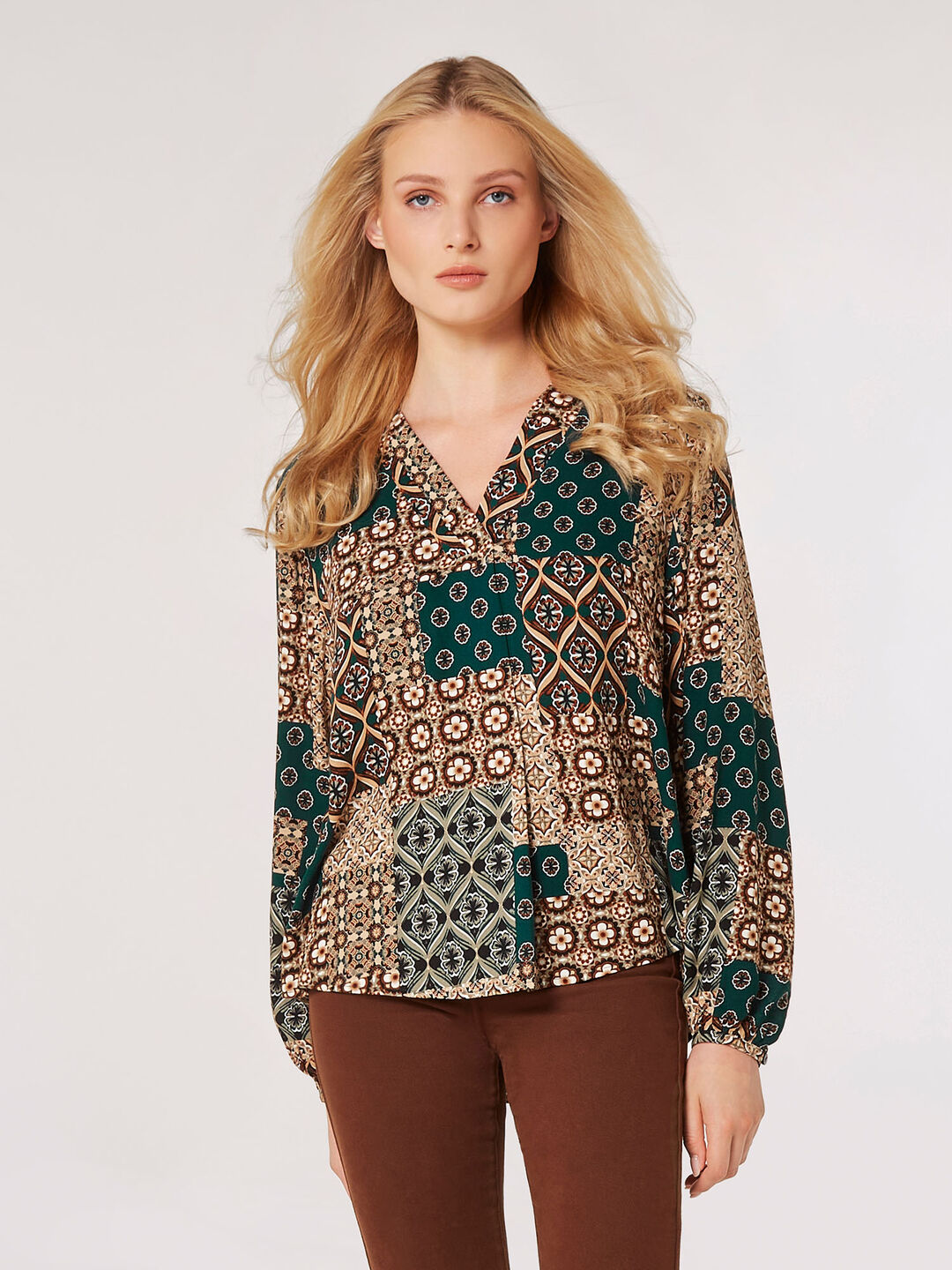 Image of Retro Patchwork Blouse