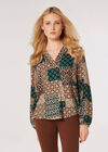 Retro Patchwork Blouse, Green, large