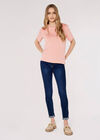 Short Sleeve Plain T-Shirt, Pink, large